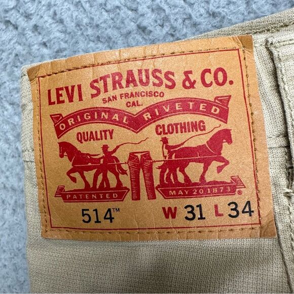 Levis 514 Pants 31x34 Beige Khakis Straight Leg Slacks Business Casual 32x29* - Picture 11 of 14